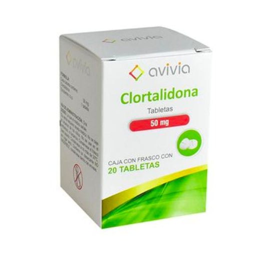 Clortalidona 50 mg Caja con 20 Tabletas