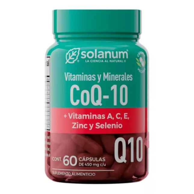 CoQ-10 Vitaminas A, C, E, Zinc Selenio Solanum 60 Cápsulas