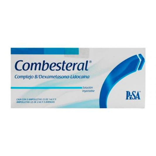 Combesteral Inyectable Caja con 3 Ampulas 3 Jeringas 3 Almohadillas co ...