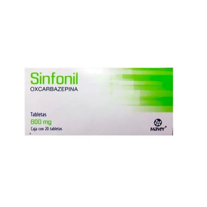 Sinfonil (Oxcarbazepina) 600 mg Caja con 20 Tabletas