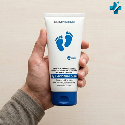 Quimoderm Diab Crema con Mentol y Té Verde 225 ml | Hidratante y Refrescante para Pies, Manos y Codos | Laboratorios Quimpharma