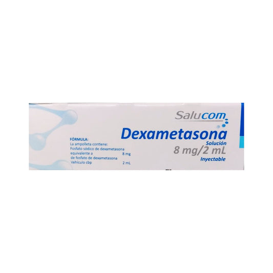 Dexametasona 8 mg/2 ml Caja con 1 Ámpula Inyectable