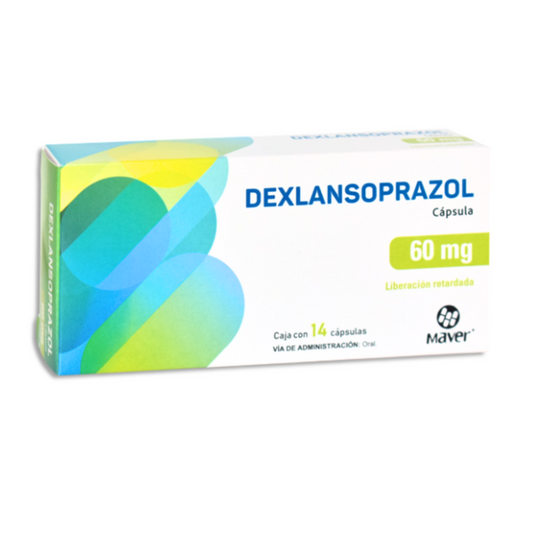 Dexlansoprazol 60 mg Liberación Retardada Caja con 14 Cápsulas