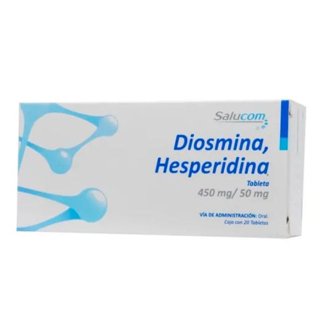 Diosmina/Hesperidina 450 mg - 50 mg Caja con 20 Tabletas Salucom