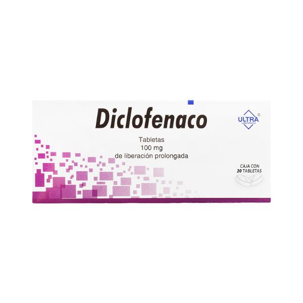 Diclofenaco 100 mg Caja con 20 Tabletas Ultra Laboratorios