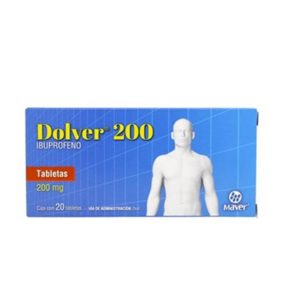 Dolver (Ibuprofeno) 200 mg Caja con 20 Tabletas