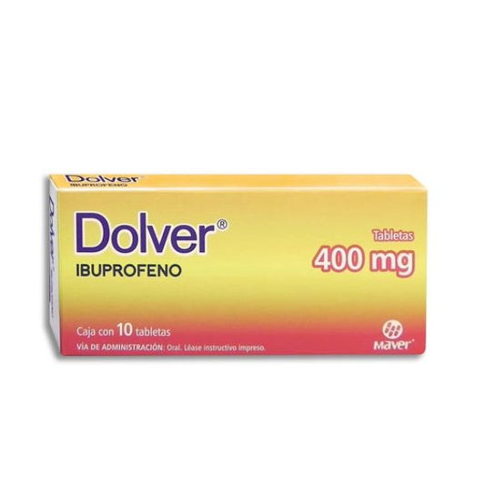 Dolver (Ibuprofeno) 400 mg Caja con 10 tabletas | Maver Laboratorios ...