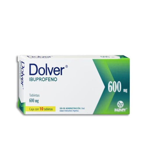 Dolver (Ibuprofeno) 600 mg Caja con 10 tabletas | Maver Laboratorios ...