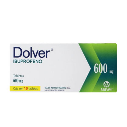 Dolver (Ibuprofeno) 600 mg Caja con 10 Tabletas