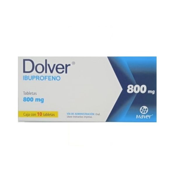 Dolver (Ibuprofeno) 800 mg Caja con 10 Tabletas