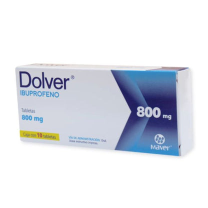 Dolver (Ibuprofeno) 800 mg Caja con 10 Tabletas