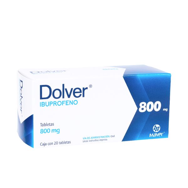 Dolver (Ibuprofeno) 800 mg Caja con 20 Tabletas