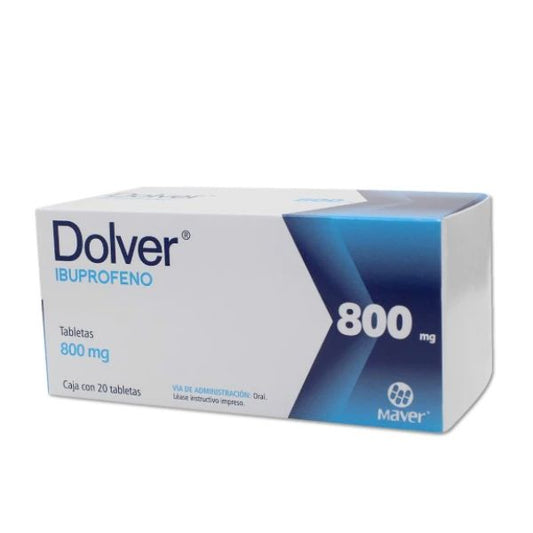 Dolver (Ibuprofeno) 800 mg Caja con 20 tabletas | Maver Laboratorios ...