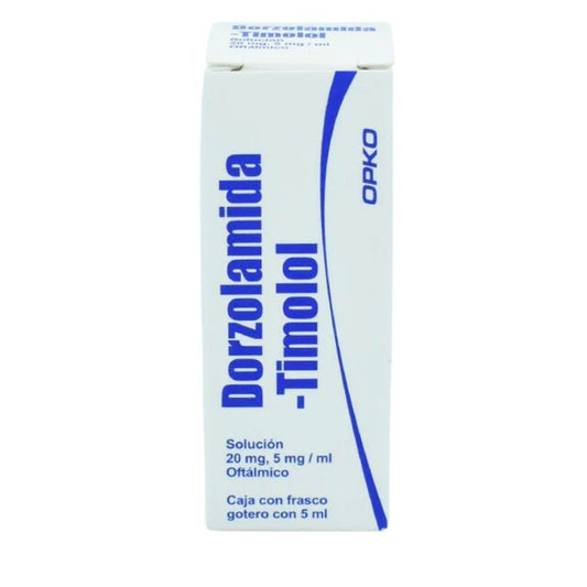 Dorzolamida/Timolol 2.0%/0.5% Solución Oftalmica Frasco Gotero con 5 ml