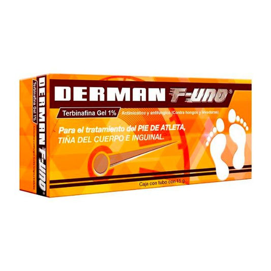 Derman F-Uno (Terbinafina) Gel 1% Caja con Tubo con 15 g