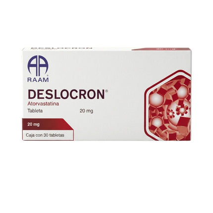 Deslocron (Atorvastatina) 20 mg Caja con 30 Tabletas
