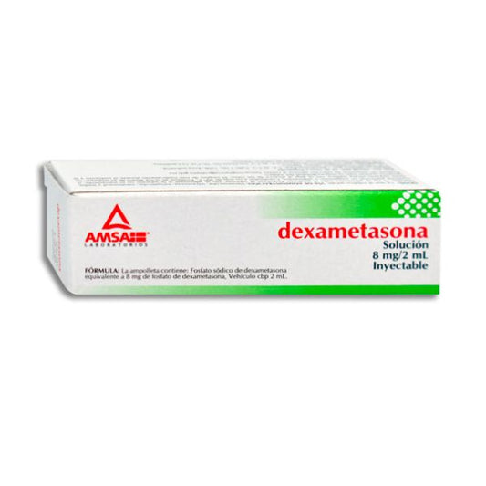 Dexametasona Laboratorios Amsa 8 mg/ 2 ml Inyectable Ámpula