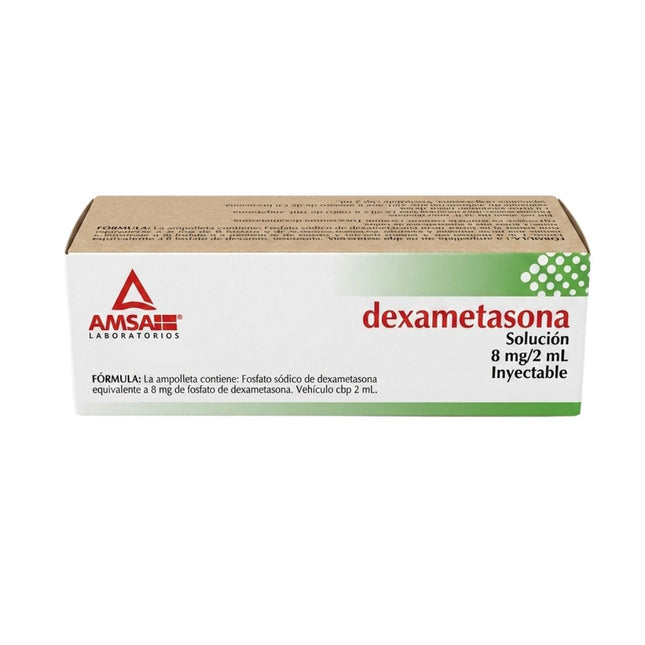 Dexametasona Laboratorios Amsa 8 mg/ 2 ml Inyectable Ámpula