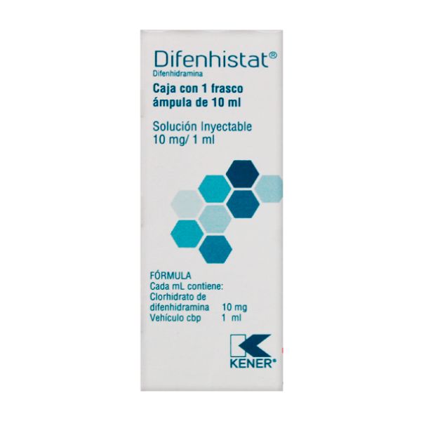 Difenhistat (Difenhidramina 10mg/1ml) Frasco Ámpula de 10ml