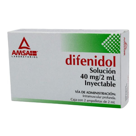 Difenidol 40 mg/2 ml Caja con 2 Ámpulas Inyectables