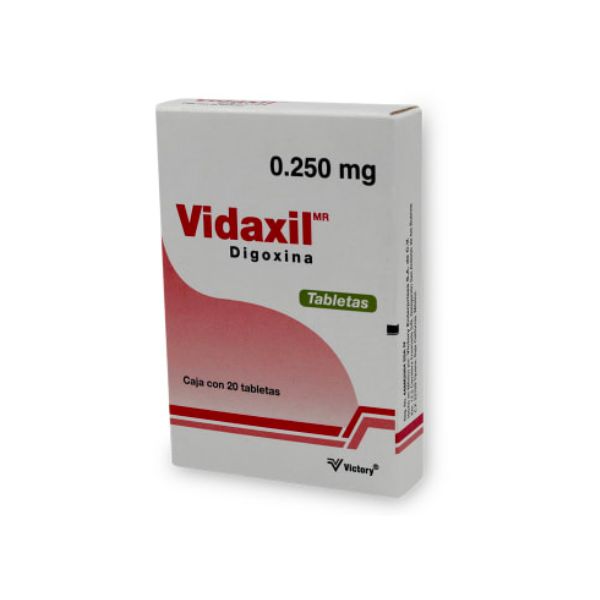 Vidaxil (Digoxina) 0.25 mg Caja con 20 Tabletas