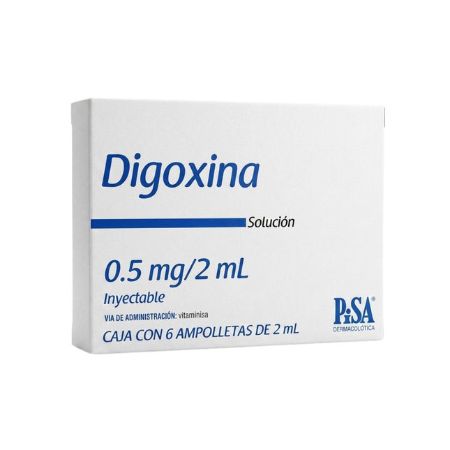 Digoxina 500 mg Caja con 6 Ampolletas Inyectables