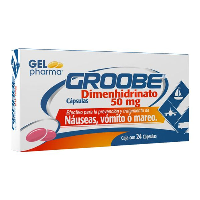 Dimenhidrinato 50 mg Caja con 24 Cápsulas