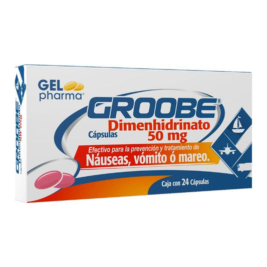 Dimenhidrinato 50 mg Caja con 24 Cápsulas