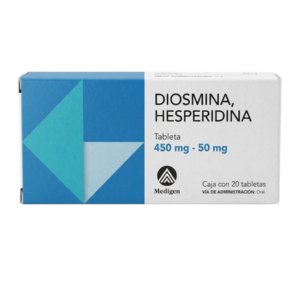 Diosmina / Hesperidina 450 mg / 50 mg Caja con 20 Tabletas