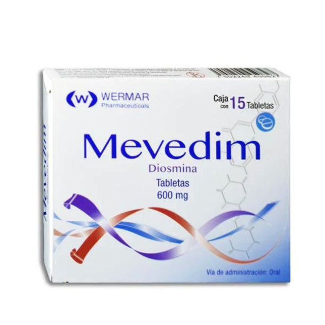 Mevedim (Diosmina) 600 mg Caja con 15 Tabletas