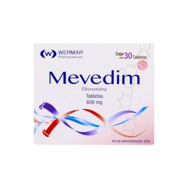 Mevedim (Diosmina) 600 mg Caja con 30 Tabletas