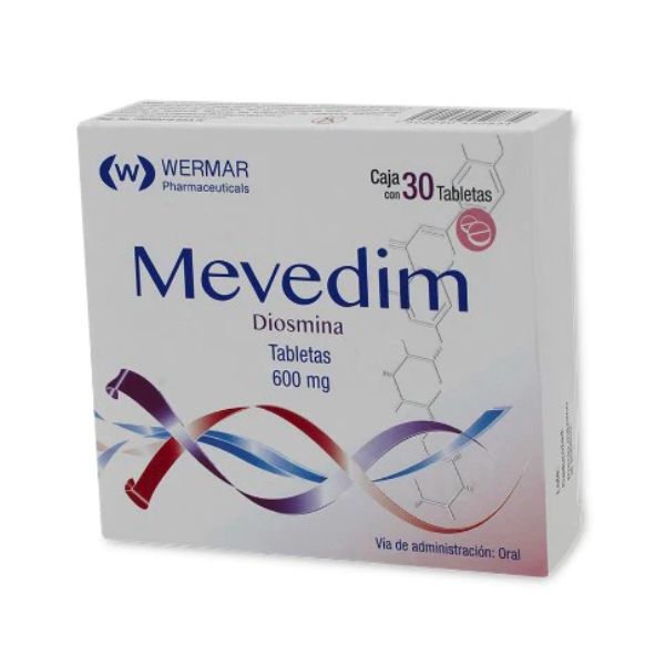 Mevedim (Diosmina) 600 mg Caja con 30 Tabletas