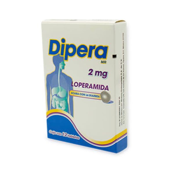 Dipera (Loperamida)2 mg Caja con 12 Tabletas