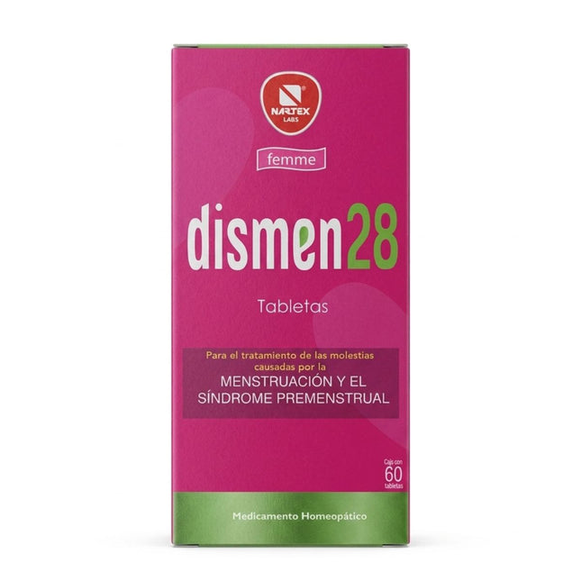 Dismen 28 (Auxiliar para Alivio de Colicos Menstruales) Caja con 60 Tabletas| Nartex