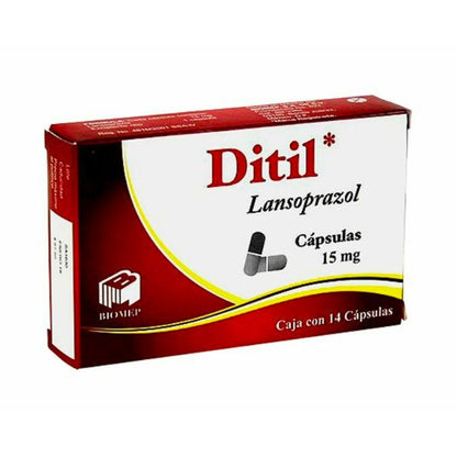 Ditil (Lansoprazol) 15 mg Caja con 14 Cápsulas