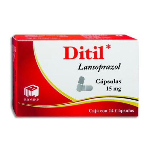 Ditil (Lansoprazol) 15 mg Caja con 14 Cápsulas