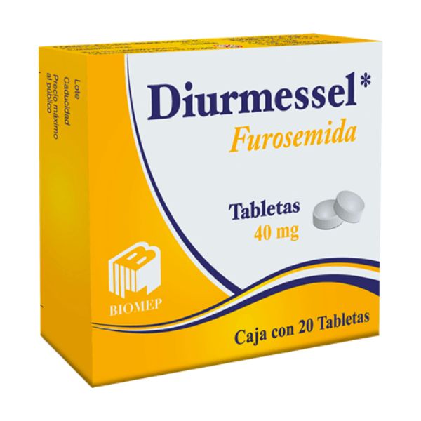 Diurmessel (Furosemida) 40 mg Caja con 20 Tabletas