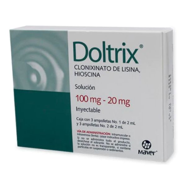 Doltrix (Clonixinato de Lisina/Hioscina) 100 mg/20 mg Caja con 3 Ampol ...