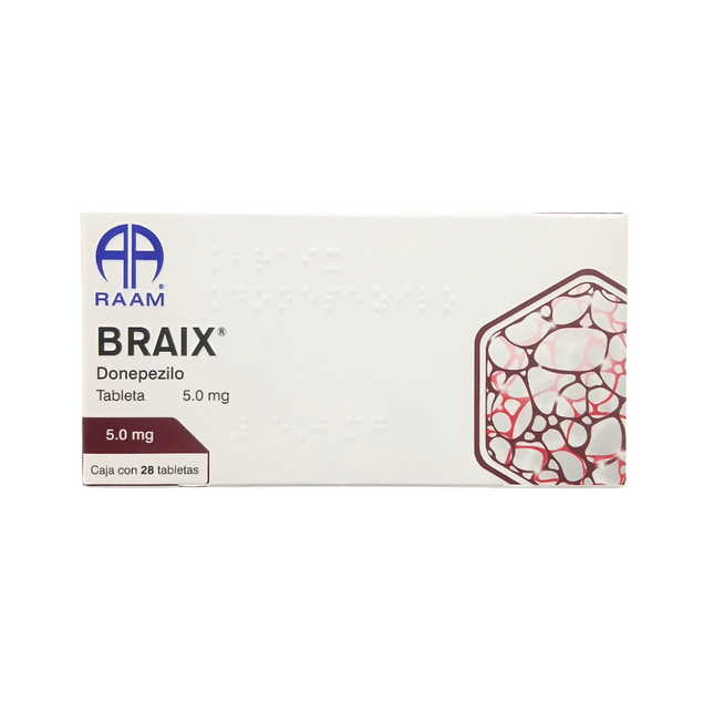 Braix Donepezilo 5 mg Caja con 28 Tabletas RAAM