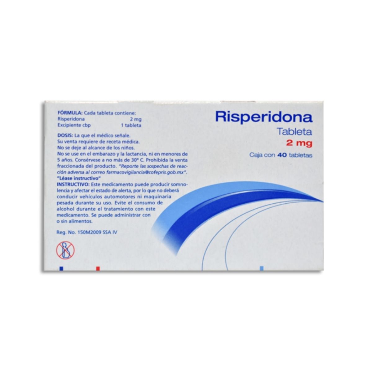 Risperidona 2 mg Caja con 40 Tabletas Psicofarma