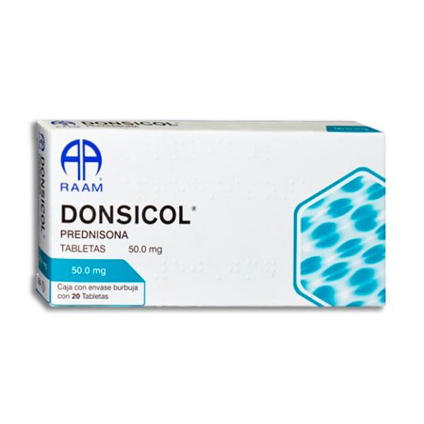 Donsicol (Prednisona) 50 mg Caja con 20 Tabletas