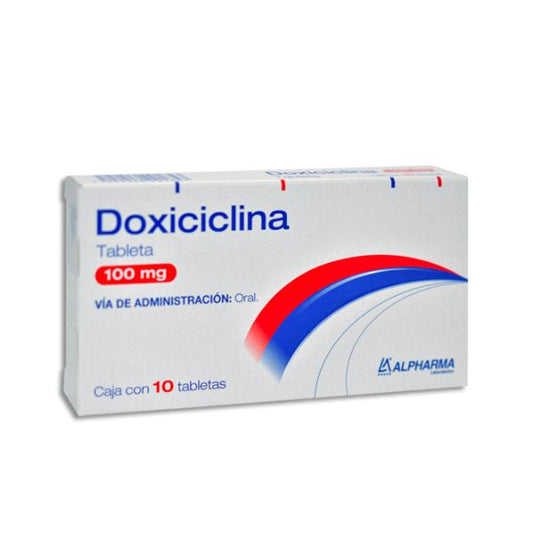 Doxiciclina 100 mg Caja con 10 Cápsulas