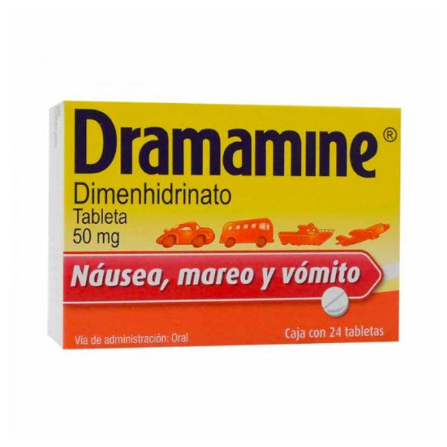 Dramamine (Dimenhidrinato) 50 mg Caja con 24 Tabletas