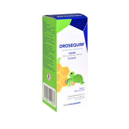 Drosequim (Dropopizina/Bromhexina) Jarabe Infantil Sabor miel limón Fco.200 ml | Quimpharma