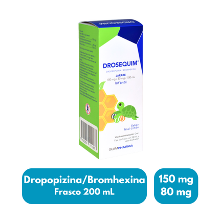 Drosequim (Dropopizina/Bromhexina) Jarabe Infantil Sabor miel limón Fco.200 ml | Quimpharma