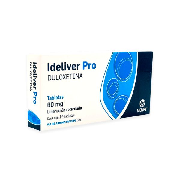 Ideliver Pro (Duloxetina) 60 mg Caja con 14 Tabletas