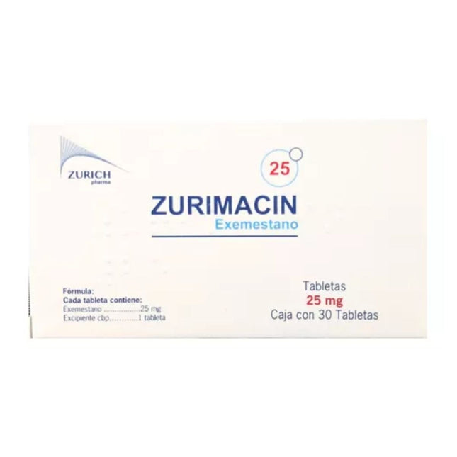 Zurimacin (Exemestano) 25 mg Caja con 30 Tabletas Zurich Pharma