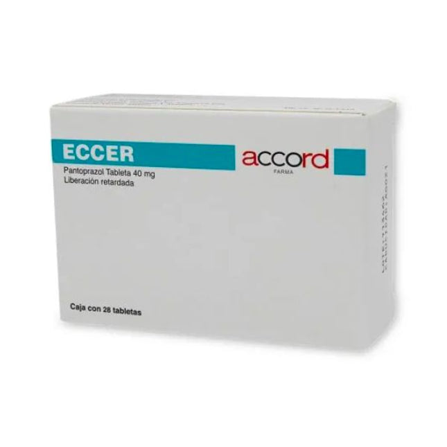 Eccer (Pantoprazol) 40 mg Caja con 28 Tabletas