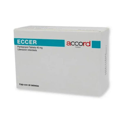 Eccer (Pantoprazol) 40 mg Caja con 28 Tabletas