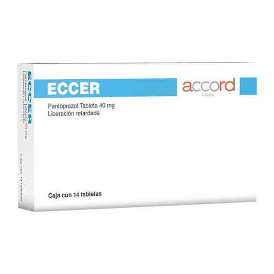 Eccer (Pantoprazol) 40 mg Caja con 14 Tabletas